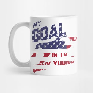 My Goal Is To Deny Yours Goalie USA Flag Patriotic Mug